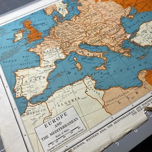 1940's War Map Europe Before End WW2 Asia Africa Battle atlas Map Vintage - Picture 1 of 21