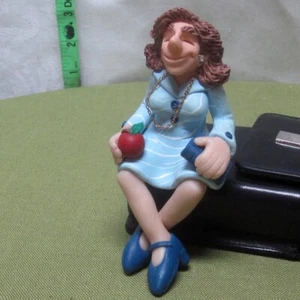 DIANA MANNING sitter School Teacher claymation statue w/ apple & book Instructor - Picture 1 of 5