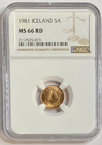 1981 ICELAND 5 AURAR NGC MS 66 RD FINEST KNOWN WORLDWIDE Cover