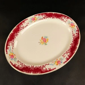 Homer Laughlin Platter G 47 N6 Floral Design 16” X 12” Serving Platter - Picture 1 of 11