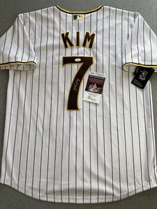SAN DIEGO PADRES- HA-SEONG KIM AUTOGRAPH PINSTRIPE HOME #7 JERSEY JSA AI81872 - Picture 1 of 4