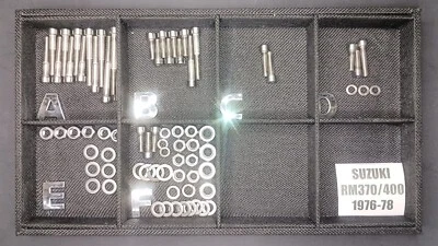 Kit de pernos de motor de acero inoxidable pulido Suzuki RM370 RM 400 RM 370 400 76 77 78 Foto 1 de 4