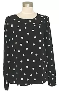 Neu J Crew schwarz weiß klassische Tupfen Kreppbluse Top S - Bild 1 von 5