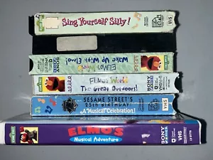 6 Lot VHS Sesame Street ELMO’s World Sing Yourself Silly 25th Birthday Musical - Picture 1 of 14