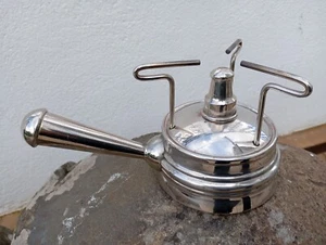 Estufa de alcohol portátil recubierta de plata de latón de colección para acampar quemador de alcohol - Imagen 1 de 23