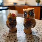 Vintage Flirty Owl Salt and Pepper Shakers Ceramic