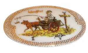 Vintage Wurstfest New Braunfels, Texas Ceramic Brooch / Pin Bavaria West Germany - Imagen 1 de 3