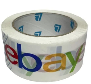 2 Rolls eBay Branded BOPP Shipping Tape With Color Logo 2 inches x 75 Yards - Imagen 1 de 2