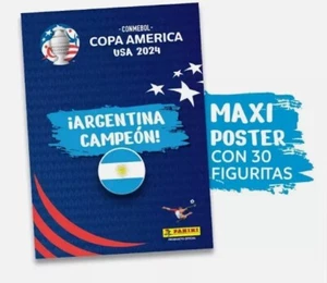 PANINI Maxi Poster With 30 Stickers Argentina Campeon COPA AMERICA 2024  MESSI - Picture 1 of 4