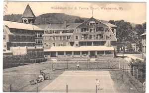 Woodstock, Vermont ~ Woodstock Inn & Tennis Court ~ Vintage VT Postcard - Picture 1 of 2
