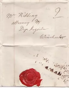 1784 IOW NEWPORT ISOLA DI WIGHT 2/LINE PMK LETTERA I? EDWARDS RIDDING WINCHESTER - Foto 1 di 2