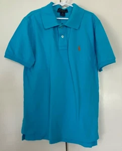 POLO RALPH LAUREN Solid Light Blue Pullover Shirt~Boy's~Size~Medium~10-12~S/S - Picture 1 of 4