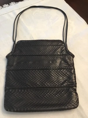 Bolsa de mão Judith Leiber réptil vintage usada - Imagem 1 de 4