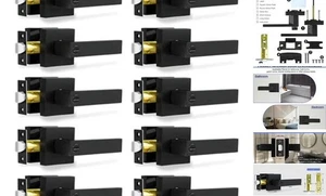 Sichtschutz Türhebel, 10 Stück Türgriffe schwer Sichtschutz - 10 Stück schwarz matt - Bild 1 von 8