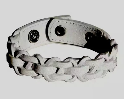 Herren/Damen Fossil UNISEX Armband Leder JF86203 WEISS - Bild 1 von 2