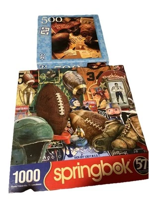 Springbok's 1000 Piece Jigsaw Puzzle Vintage &Memories  500pc Football - Image 1 of 4