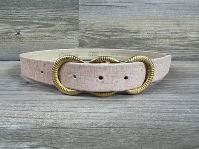 VTG Carlisle 1980s Belt  Fits 28” – 32” Waists Pink Leather Ostrich Embossed - Image 1 of 4