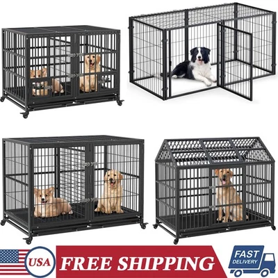 Jaula de 42/48/52 pulgadas resistente para perros interior perrera jaula para perros para interiores y exteriores Foto 1 de 4