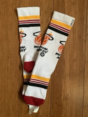 Stance Adult Red Yellow Crew Cotton NBA Miami Heat Arena Logo Casual Socks S-M - Image 1 of 4