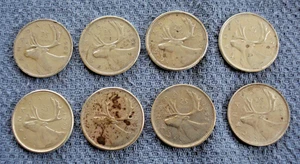 8 Different Elizabeth II Silver Canadian 25 Cent - Picture 1 of 2