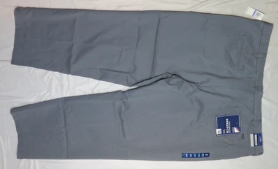 IZOD MENS PANTS 48X32 GRAY BIG TALL CHINO STRAIGHT PLEAT NO IRON WICKING NEW NWT - Image 1 of 4
