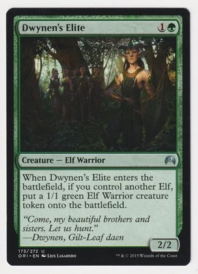 Crimped Dwynen's Elite LP Magic Origins MTG Factory Error Misprint Elf Warrior! - Image 1 of 2