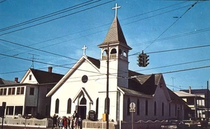 St Marys Star of the Sea RC Church & Rectory Ocean City Maryland Postcard - Picture 1 of 2