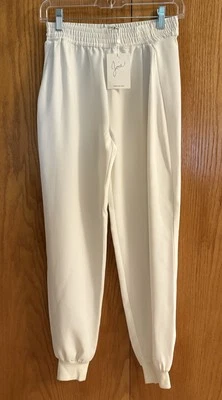 Calça JOIE WM M branca casual elástica punho de cintura elegante jogger verão leve - Imagem 1 de 4