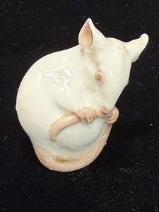 Royal Copenhagen weiß rosa Maus Figur 3,5" Sammlerstück Dänemark Rarität - Bild 1 von 4