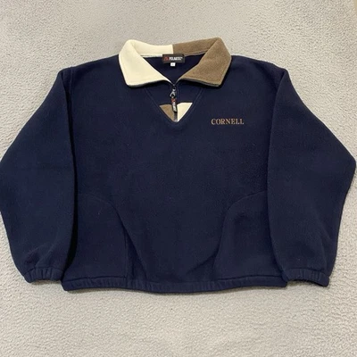 Мужской флисовый пуловер Cornell University Polartec L с синими карманами на молнии 1/4 - Изображение 1 из 4