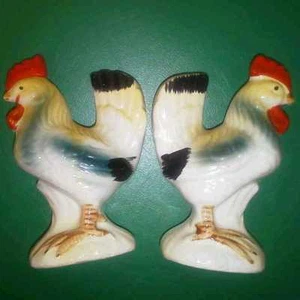 Vintage Hahn Salz & Pfefferstreuer mit leuchtenden Farben altmodisch Bauernhof Dekor - Bild 1 von 8