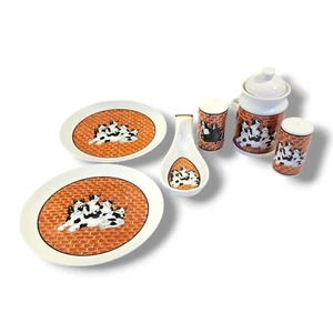 TAKAHASHI City Cat San Francisco ceramica set 6 gatti smoking vintage - Foto 1 di 16