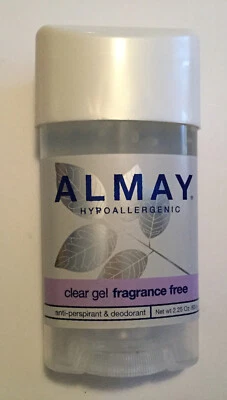 Almay Gel Transparente Antitranspirante y Desodorante, Barra Sin Fragancia 2.25oz Nuevo de Lote Antiguo Foto 1 de 3
