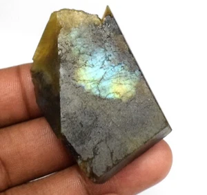 Lastra Grezza Di Labradorite Arcobaleno Lucida Naturale Del Madagascar - Picture 1 of 57