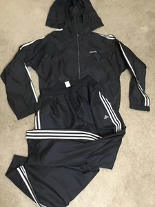 2002 Vtg Adidas Windbreaker Track Suit 90’s Y2K Firebird Black White Men’s - Picture 1 of 16