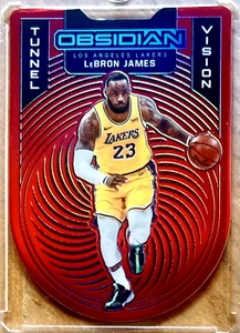 LeBRON JAMES 2020-21 Obsidian TUNNEL VISION Electric Etch Red Flood Die-Cut #14 - Bild 1 von 1