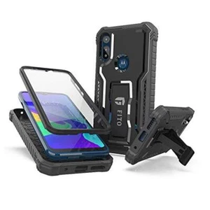 for Moto E Phone Case, Dual Layer Shockproof Heavy Duty Case for Black - Picture 1 of 7