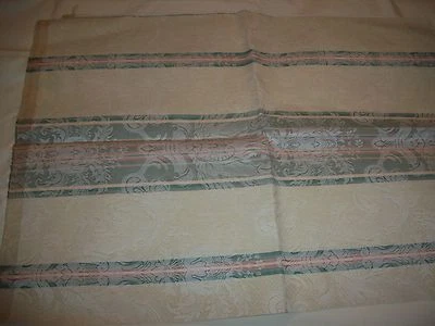  TAPESTRY / UPHOLSTERY  FABRIC 1 PIECE  1/2 YARD IVORY GREEN FLORAL DESIGN NEW - Image 1 of 3