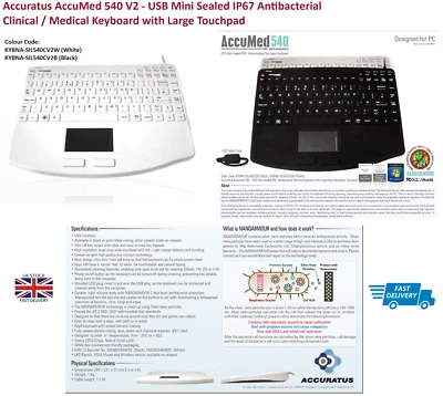 Accuratus AccuMed 540 V2 - USB Mini Sealed IP67 Antibacterial Clinical / Medical - Image 1 of 3