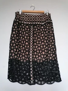 New Miss Selfridge Elegant Knee Length Lace Overlay Studded Skirt | Size UK12 - Picture 1 of 5