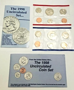1998 US Mint Uncirculated Coin Set Lot of 6 Sets - Picture 1 of 3