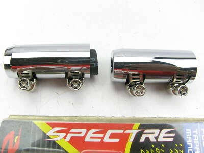 Spectre 7888 Chrome 3/8" Fuel Line Hose End Covers W/ Clamps - Image 1 of 3