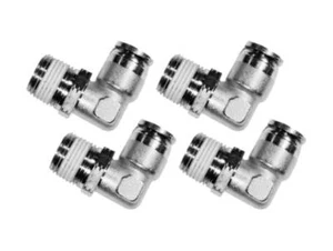 1/2" Hose x 3/8" NPT Push To Connect 90 Degree Swivel Elbow Fittings - 4 PACK - Picture 1 of 1