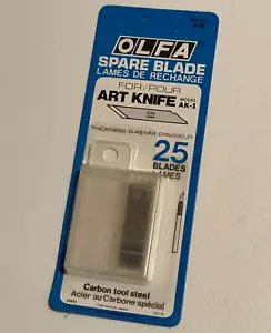 OLFA ~ Hojas de repuesto ~ Paquete de 25 (KB) ~ Para cuchillo artístico (AK-1) ~ Herramienta de acero al carbono - Imagen 1 de 9