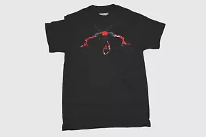 Marvel Deadpool Mens Deadpool Night Leaper Red Foil Graphic Black Shirt NWT M - Picture 1 of 5
