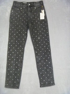 Anthropologie Pilcro Jeans Size 26 High Rise Slim Charcoal Diamond Studs NEW - Picture 1 of 11