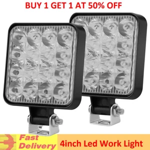 Offroad 12V 24V Round 4" LED Work Light Bar Flood Spot Lights Driving Fog Lamp - Picture 1 of 42