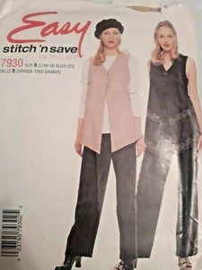 Vest Top Pants L XL 16 18 20 22 McCalls 7930 Stitch N Save Sewing Pattern Easy - Picture 1 of 5