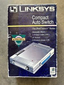 Linksys Auto Printer Switch 2 Into 1 Or 1 Into 2 Parallel Printer Switch Bi-dir - Picture 1 of 2