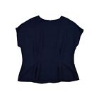 John Lewis Round Neck Spotted Blouse Top Navy UK 10